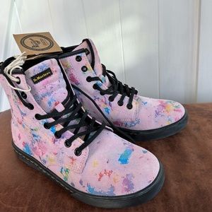 NWT Dr. Martens Women's Sheridan 'Pink Rainbow Burst' Boots/ size 7